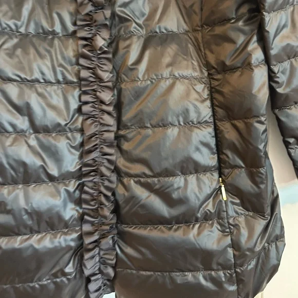 Lilly Pulitzer black ruffle Doria, puffer coat, 8 - Picture 3 of 6